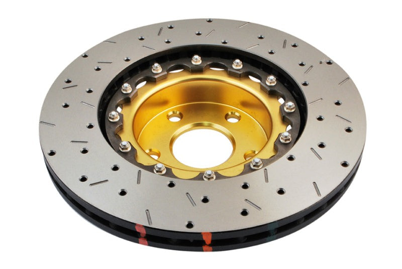 DBA 5000 Series Front Drilled & Slotted 2-Piece Rotor w/ Gold Hat - 2002-2010 Subaru WRX / 2013-2016 Scion FR-S / 2013-2020 Subaru BRZ