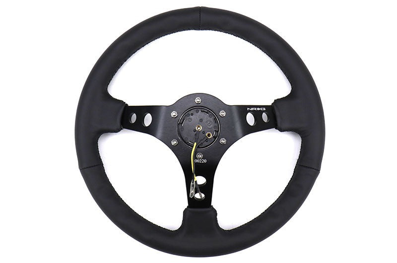 NRG Reinforced Steering Wheel 350mm 3in Deep Black - Universal