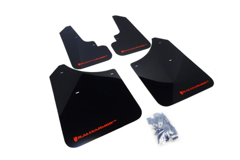 Rally Armor UR Mud Flap w/Red Logo - Black - 2003-2008 Subaru Forester