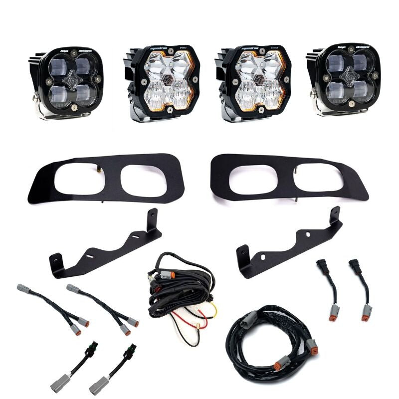 Baja Designs 23-25 Ford Super Duty Squadron Pro/SAE 2.0 Dual Fog Pocket Kit (SAE Fog) - Clear
