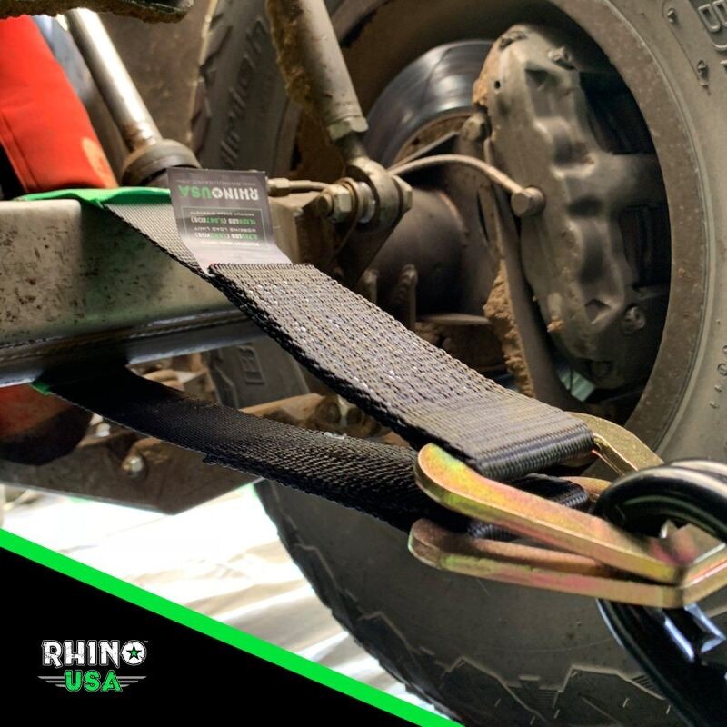Rhino USA Axle Tie Down Straps (4-Pack) 2In X 38In - Black