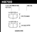 Hawk Blue 9012 Front Race Pads - 2006-2007 Subaru WRX