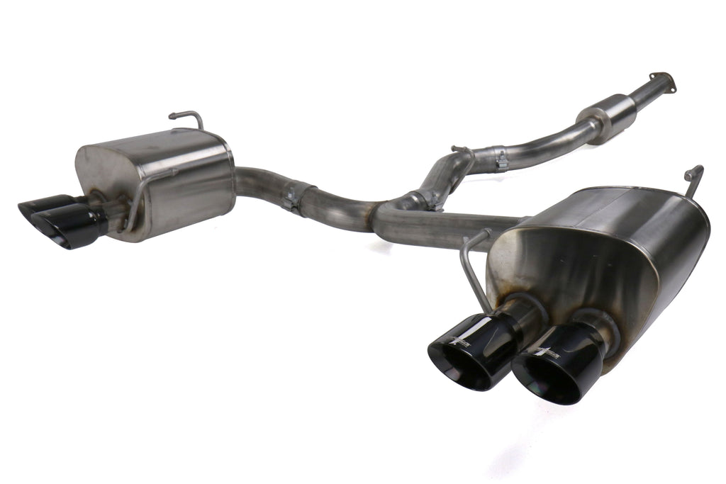 Corsa Sport Cat Back Exhaust - Black Quad 3.5in Tips - 2015-2021 Subaru WRX