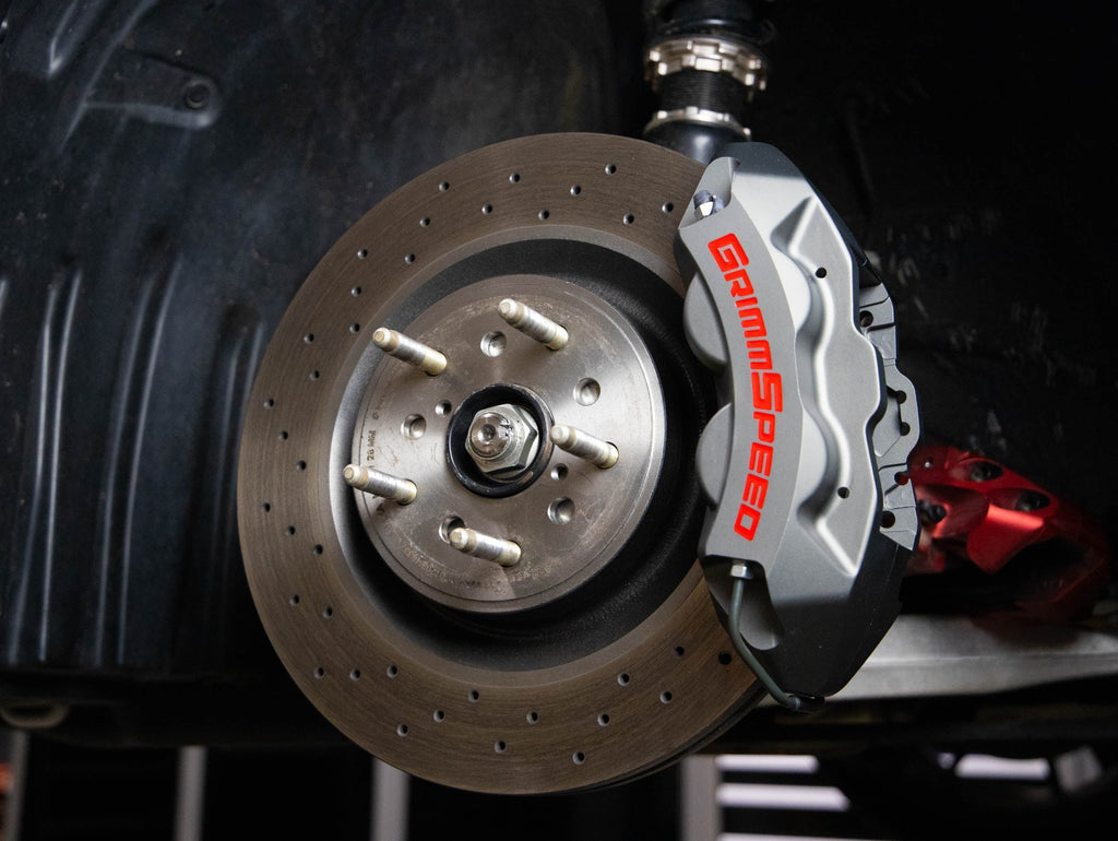 GrimmSpeed 4-Piston Brake Caliper Kit (340mm Rotor) - Gunmetal Gray - 2002-2021 Subaru WRX / STI