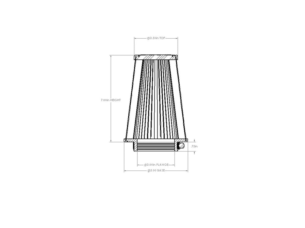aFe D2 Universal Air Filter 3in x 5in x 3-1/2in x 7in - 21-30507V