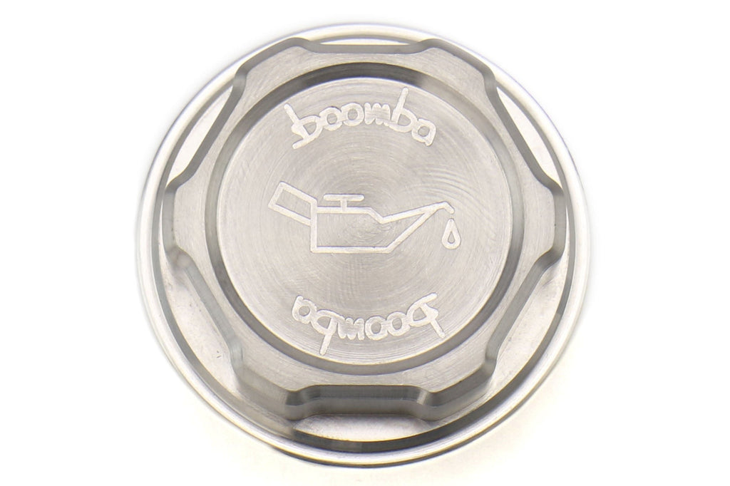 Boomba Racing Aluminum Oil Cap - Natural Finish - All Subaru Models