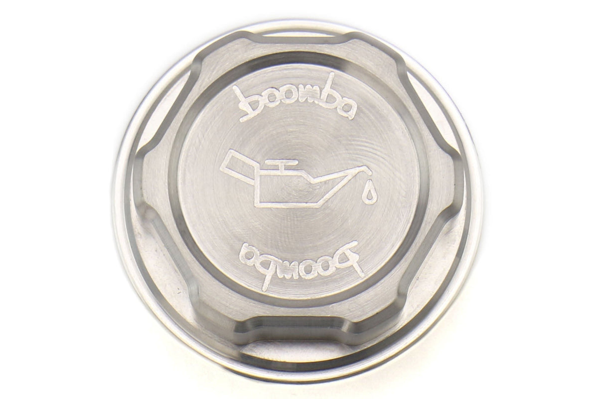 Boomba Racing Aluminum Oil Cap - Natural Finish - All Subaru Models