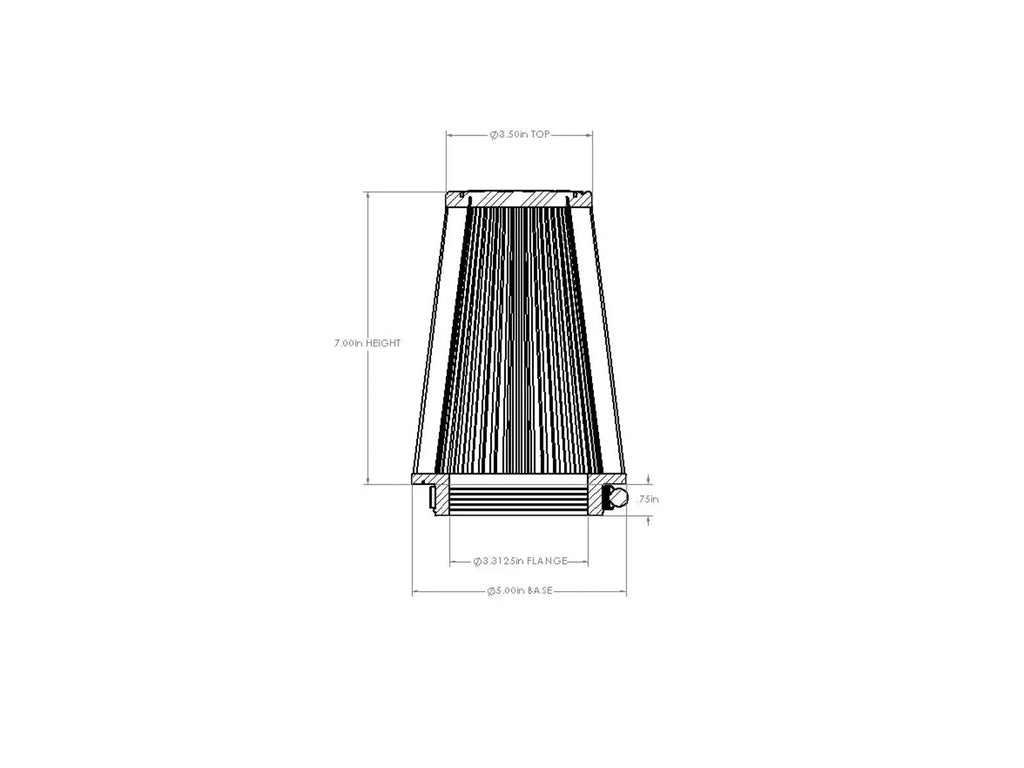 aFe D2 Universal Air Filter 3-5/16in x 5in x 3-1/2in x 7in - 21-33507V