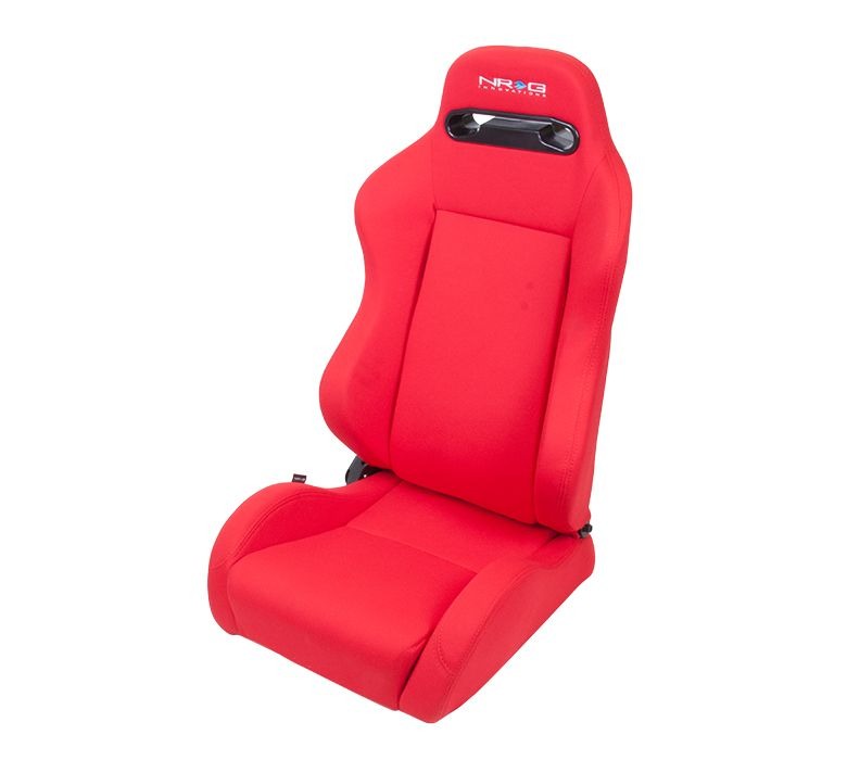 NRG Innovations Type R Cloth Sport Seats Red w/ Red Stitching (Pair) - Universal
