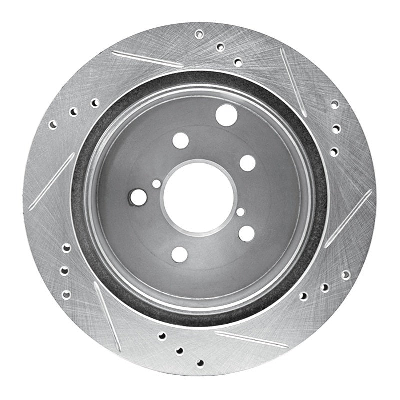 R1 Concepts Drilled & Slotted Silver Rear Left Brake Rotor - 2014-2018 Subaru Forester