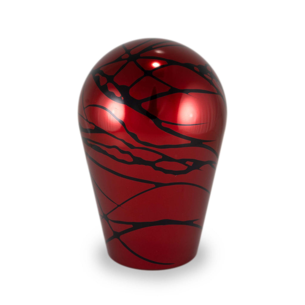 Billetworkz Automatic Shifter - Red w/ Black Splash - Fits Subaru CVT: WRX (15–21), Crosstrek (13–23), Forester (14–18), Impreza (12–23), Legacy/Outback (10–14)