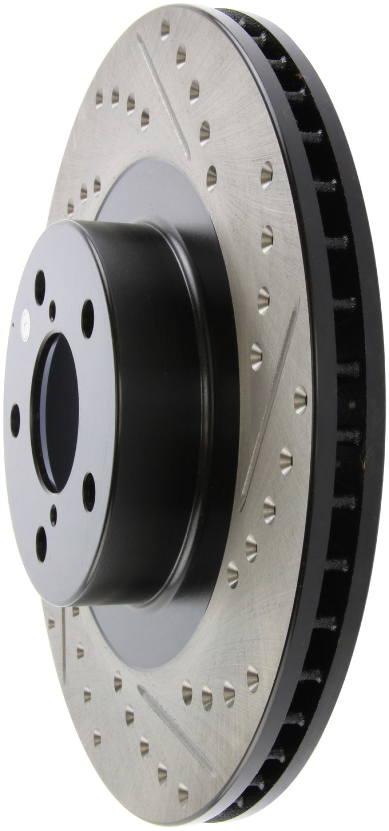 StopTech Slotted & Drilled Sport Brake Rotor - Front Left - 2002-2010 Subaru WRX (Excl. STI)