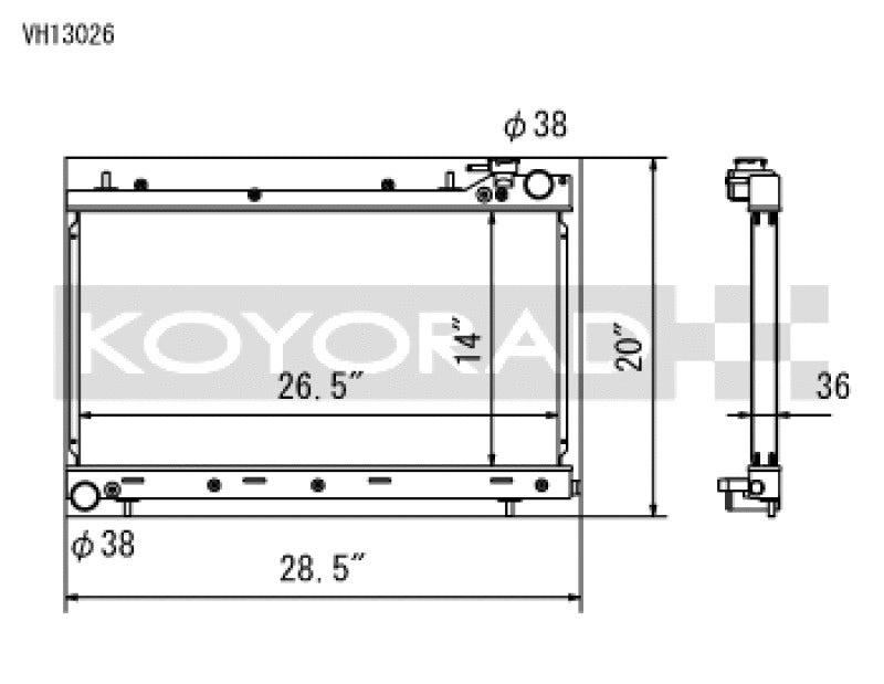 Koyo High-Performance Radiator (MT Only) - 2004-2008 Subaru Forester XT 2.5L Turbo