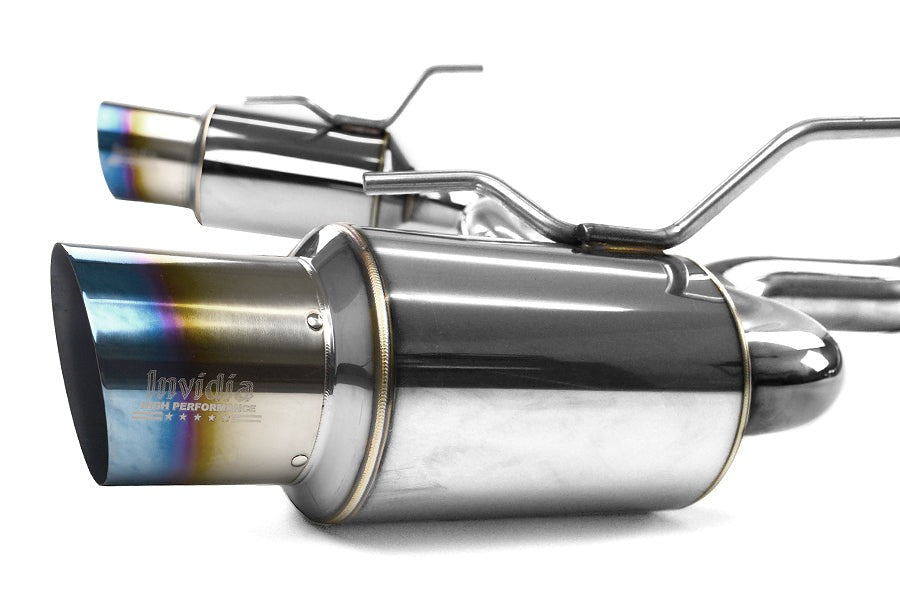 Invidia N1 Dual Exit Cat Back Exhaust - Titanium Tips - 2008-2014 Subaru STI Hatchback / 2011-2014 WRX Hatchback