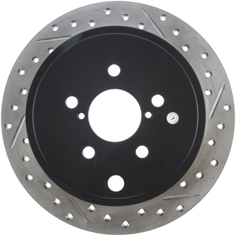StopTech Slotted & Drilled Sport Brake Rotor - Rear Left - 2008-2014 Subaru WRX (Excl. STI)