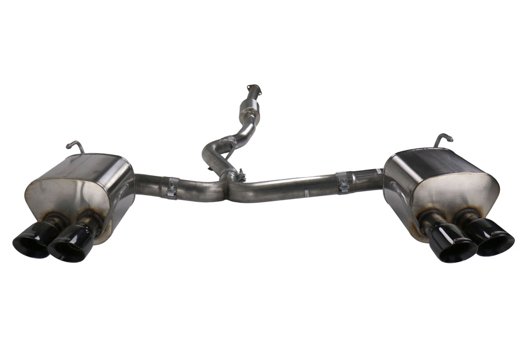 Corsa Sport Cat Back Exhaust - Black Quad 3.5in Tips - 2015-2021 Subaru WRX