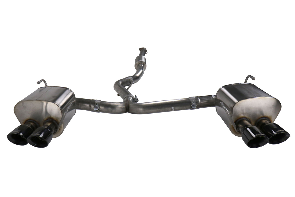 Corsa Sport Cat Back Exhaust - Black Quad 3.5in Tips - 2015-2021 Subaru WRX