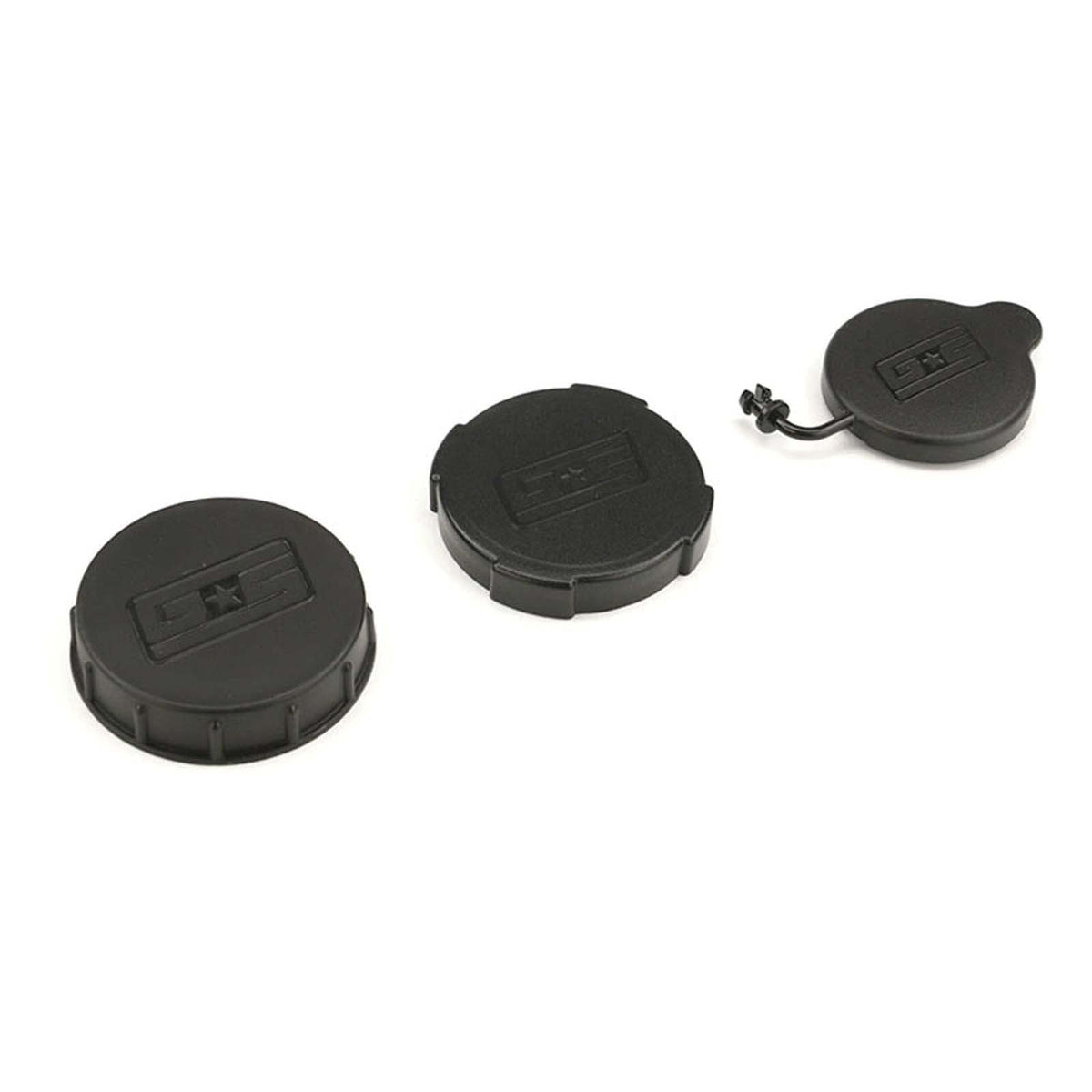 GrimmSpeed Engine Bay Reservoir Cap Set BLACK - 2002-2021 Subaru WRX/STI/FXT/OBXT/LGT