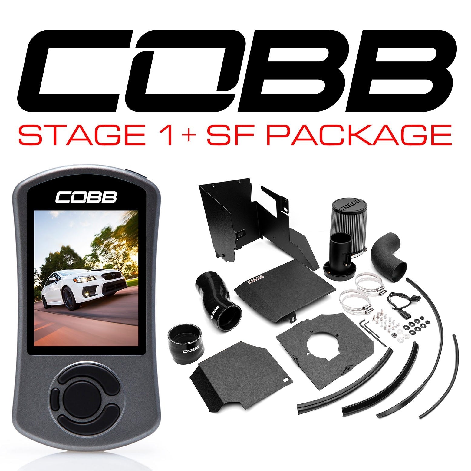 Cobb Stage 1+ CAN Flex Fuel Power Package - SF Intake - 2015-2017 Subaru WRX