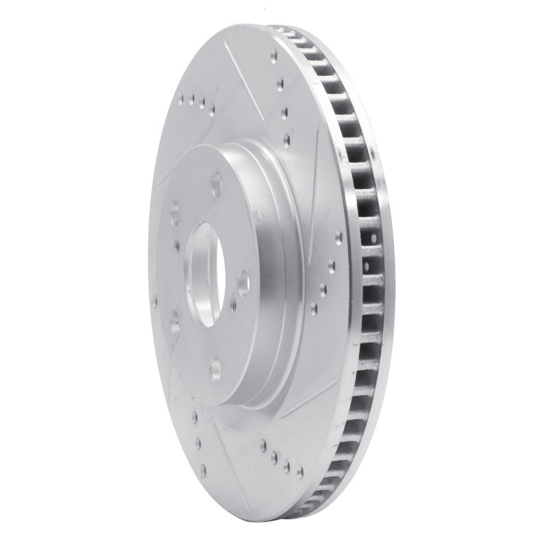 R1 Concepts Drilled & Slotted Silver Rear Right Brake Rotor - 2014-2018 Subaru Forester