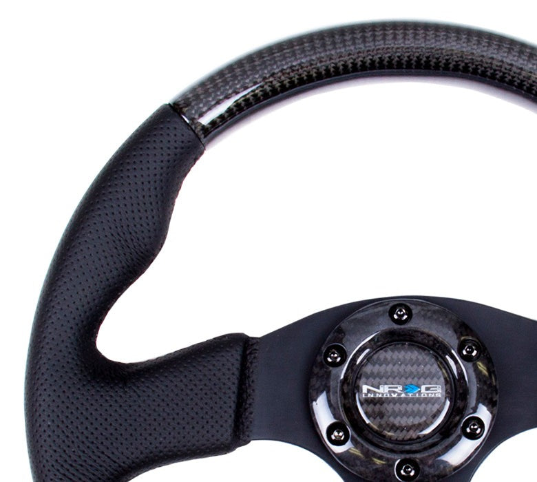 NRG Carbon Fiber Steering Wheel 315mm Perforated Black - Universal