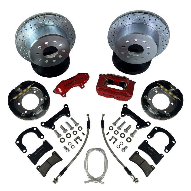 Baer Brakes Rear Ends w/ Ford 9in Torino Bearing Housing Ends 11in SS4 Rear SDZ Brake Kit - Red