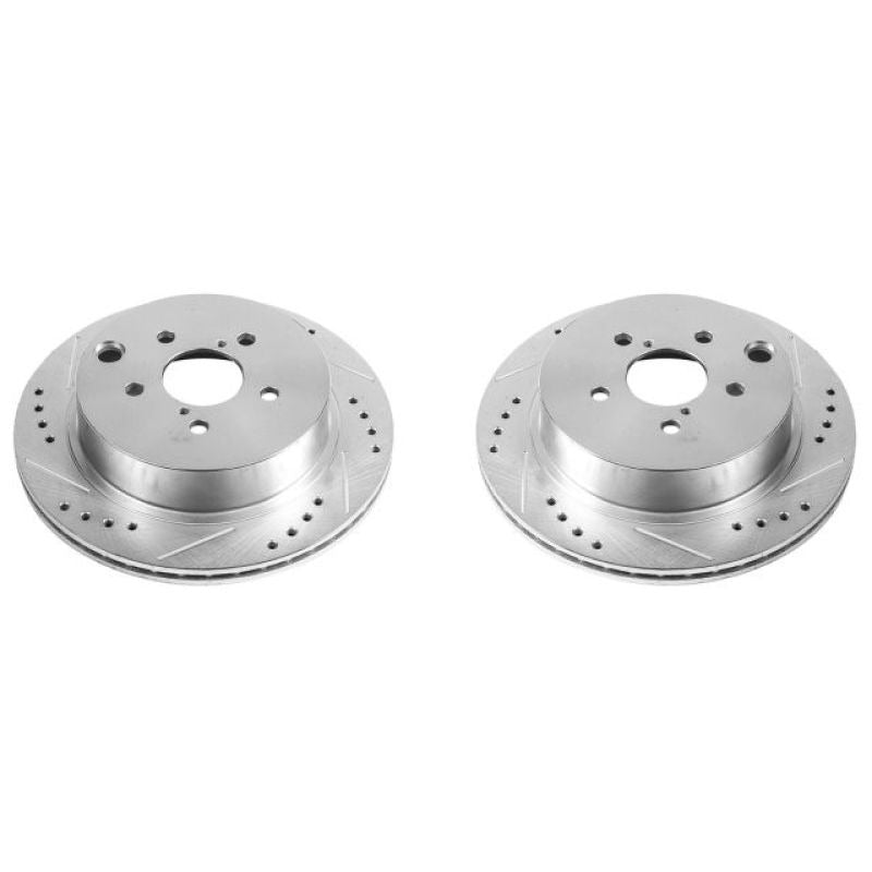 Power Stop Evolution Drilled & Slotted Rotors - Rear - 2014-2018 Subaru Forester