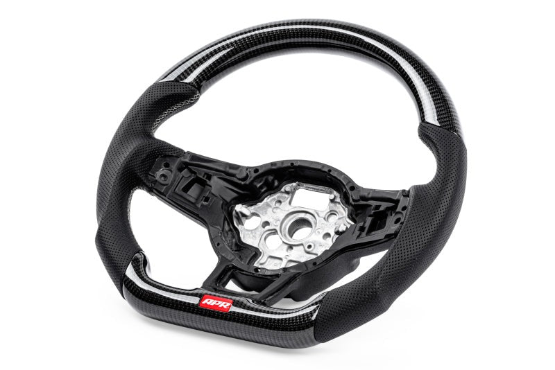 APR 15-26 Volkswagen Golf R/GTI/Jetta (MK7) Carbon Fiber/Silver Stitch Steering Wheel (Non Paddles)