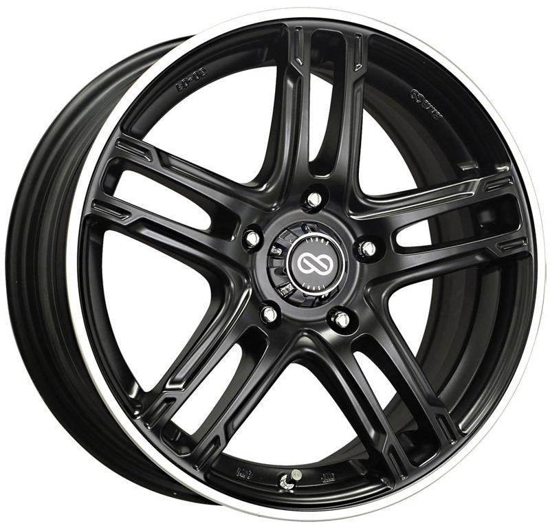Enkei FD-05 18X7.5 5x112 53mm Offset 72.6mm Bore Black Machined Wheel (MOQ 40)
