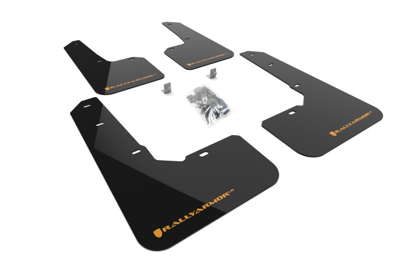 Rally Armor UR Mud Flap w/Wild Orange Logo - Black - 2022-2024 Subaru Outback Wilderness