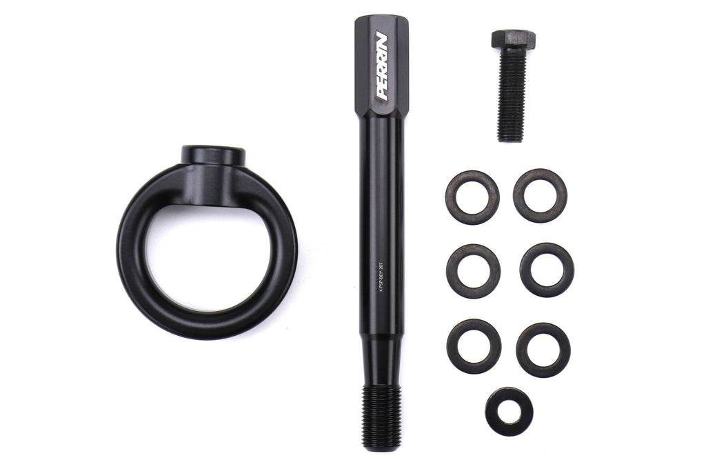 PERRIN Tow Hook Kit Rear Black - 2008-2014 Subaru WRX / STI Sedan