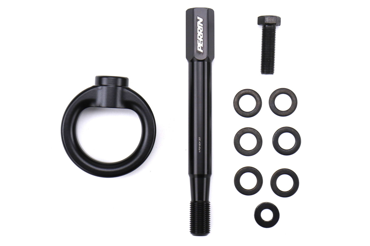 PERRIN Tow Hook Kit Rear Black - 2008-2014 Subaru WRX / STI Sedan