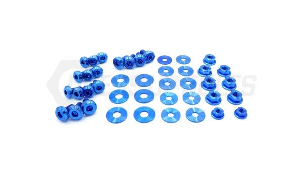 Fast Turn Fittings Titanium Hardware Engine Bay Kit (Blue) - 2008-2014 Subaru WRX/STI