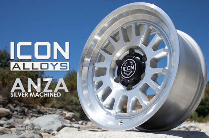 ICON Alloys Anza 17x8.5 6x5.5 +25mm 5.75" Backspacing Silver Machined Wheel - 8217859057SM
