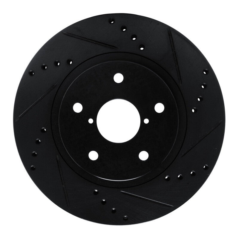 R1 Concepts Drilled & Slotted Black Front Right Brake Rotor - 2019-2024 Subaru Forester