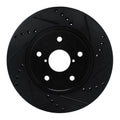 R1 Concepts Drilled & Slotted Black Front Right Brake Rotor - 2019-2024 Subaru Forester