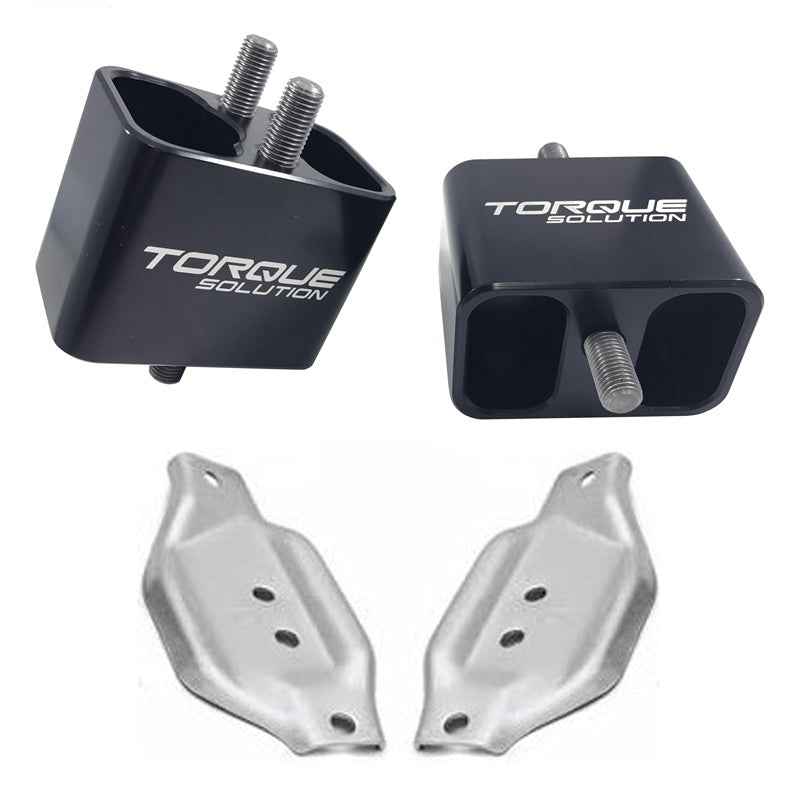 Torque Solution Solid Billet Engine Mounts w/ Mount Plates - 2002-2014 Subaru WRX / 2004-2017 STI