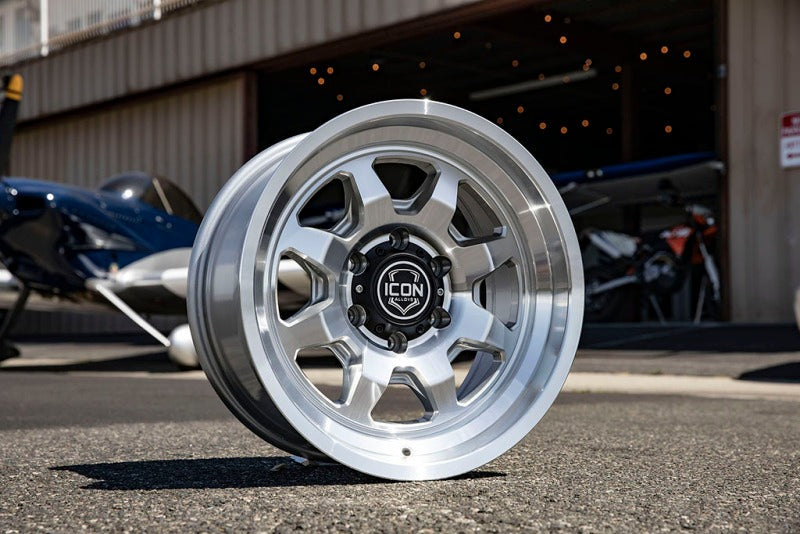 ICON Alloys Nuevo 17x8.5 6x5.5 +25mm 5.75" Backspacing Silver Machined Wheel - 8117859057SM