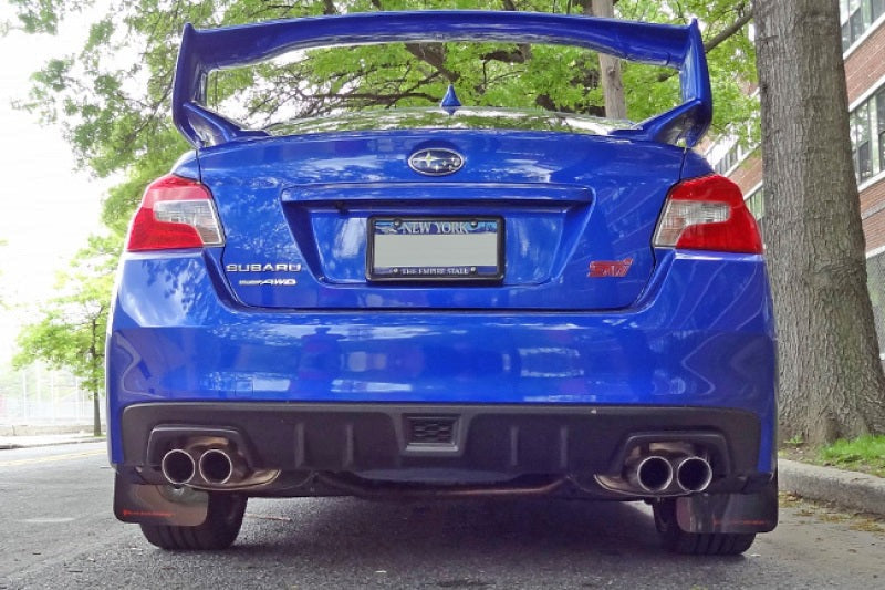 Rally Armor Black UR Mud Flap w/Light Blue Logo - 2015-2021 Subaru WRX / 2015-2021 STI