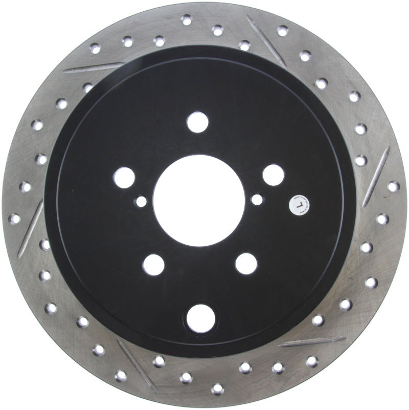 StopTech Slotted & Drilled Sport Brake Rotor - Rear Left - 2008-2014 Subaru WRX (Excl. STI)