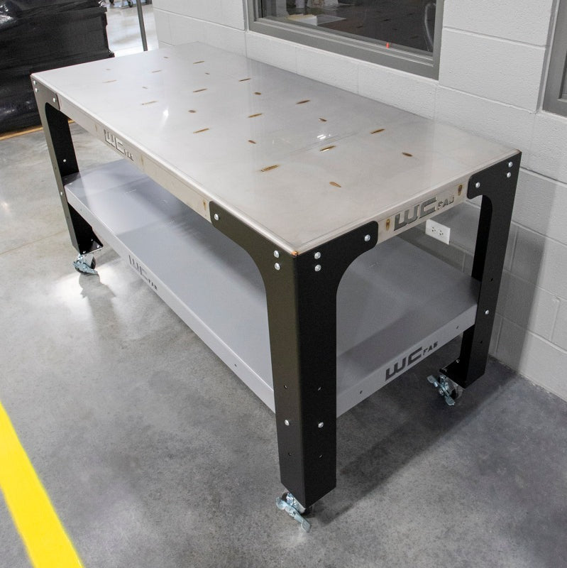Wehrli Modular Steel Work Bench Top/Shelf Kit - 32in x 72in x .120in Thick (Grey & Raw Steel)