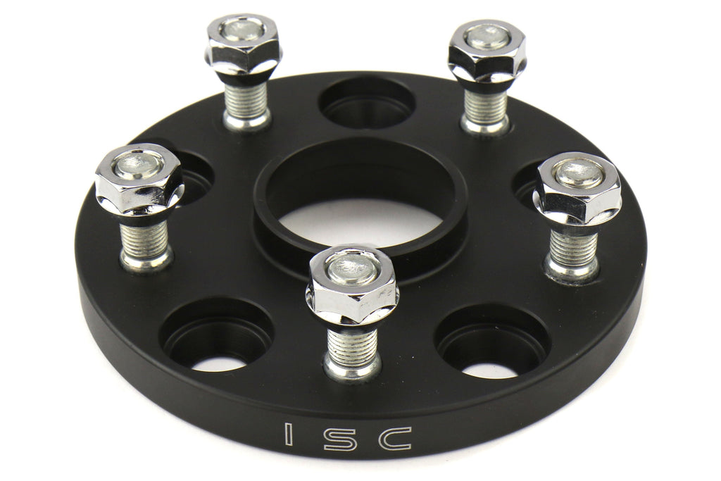 ISC Suspension Wheel Spacers 5x114.3 15mm Black Pair - Subaru STI 2005+