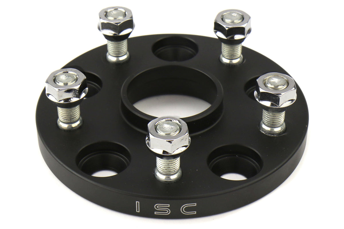 ISC Suspension Wheel Spacers 5x114.3 15mm Black Pair - Subaru STI 2005+