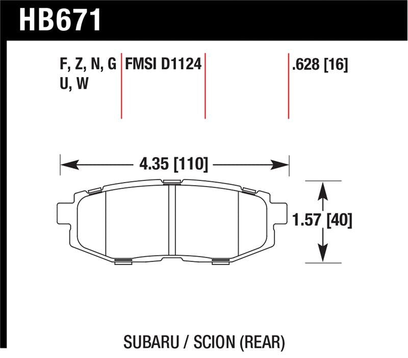 Hawk DTC-30 Race Brake Pads - Rear - 2013-2016 Scion FR-S / 2013-2020 Subaru BRZ / 2010-2012 Subaru Legacy 2.5 GT / 3.6R