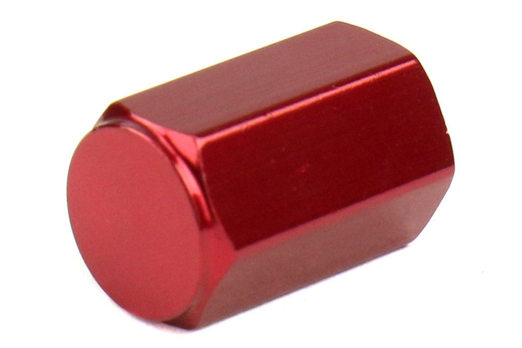 Wheelmate Valve Caps w/ TPMS Valve Step Sleeves Red - Universal