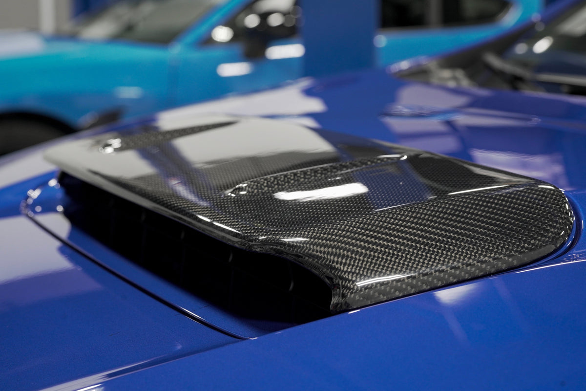 OLM A1 Style CF Hood Scoop Cover - 2022-2025 Subaru WRX