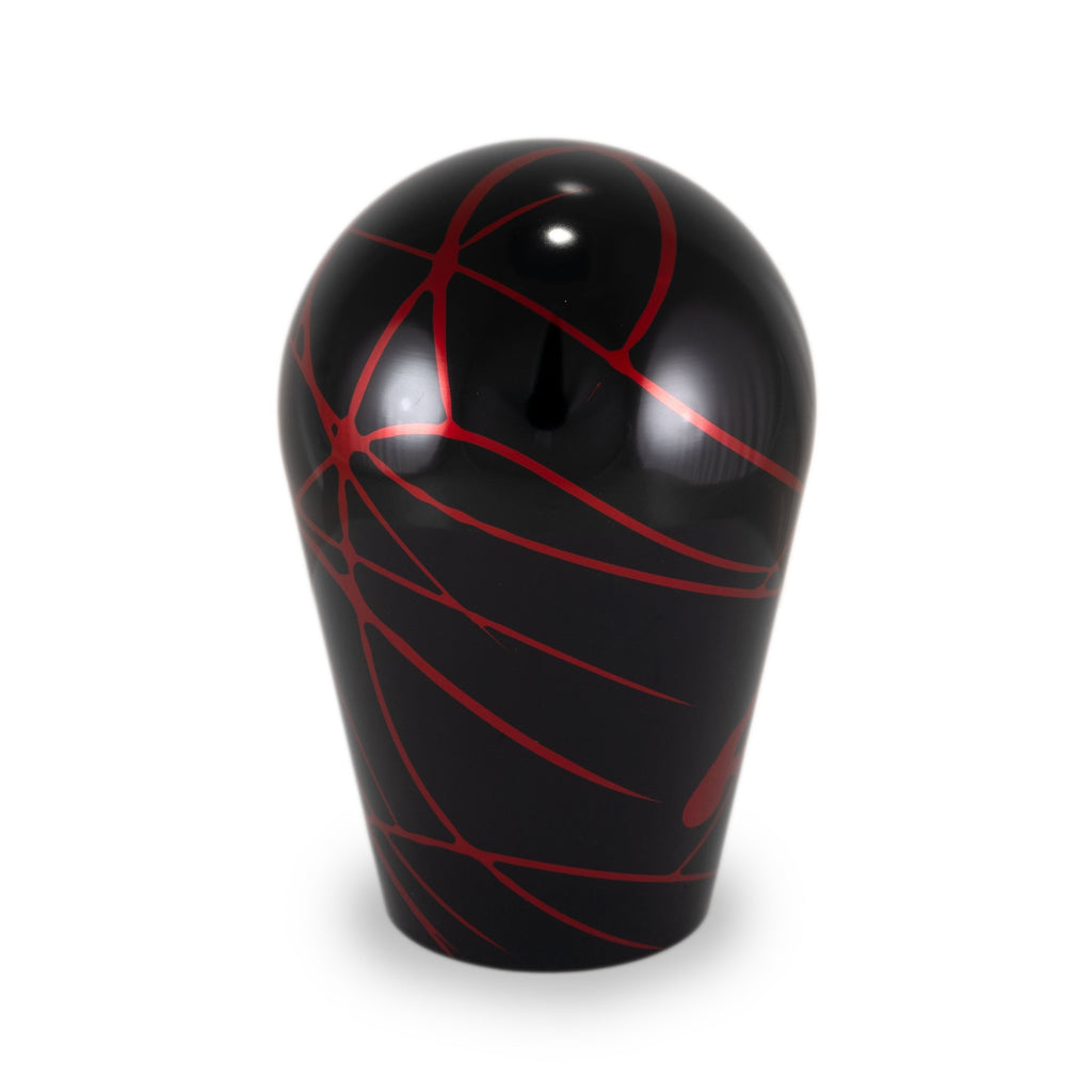 Billetworkz Automatic Shifter - Black w/ Red Splash - Fits Subaru CVT: WRX (15–21), Crosstrek (13–23), Forester (14–18), Impreza (12–23), Legacy/Outback (10–14)