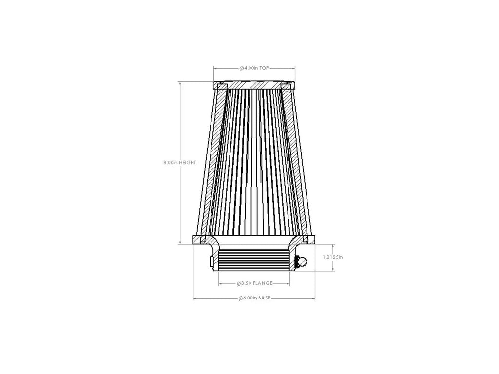 aFe D2 Universal Air Filter 3-1/2in x 6in x 4in x 8in - 21-35008V