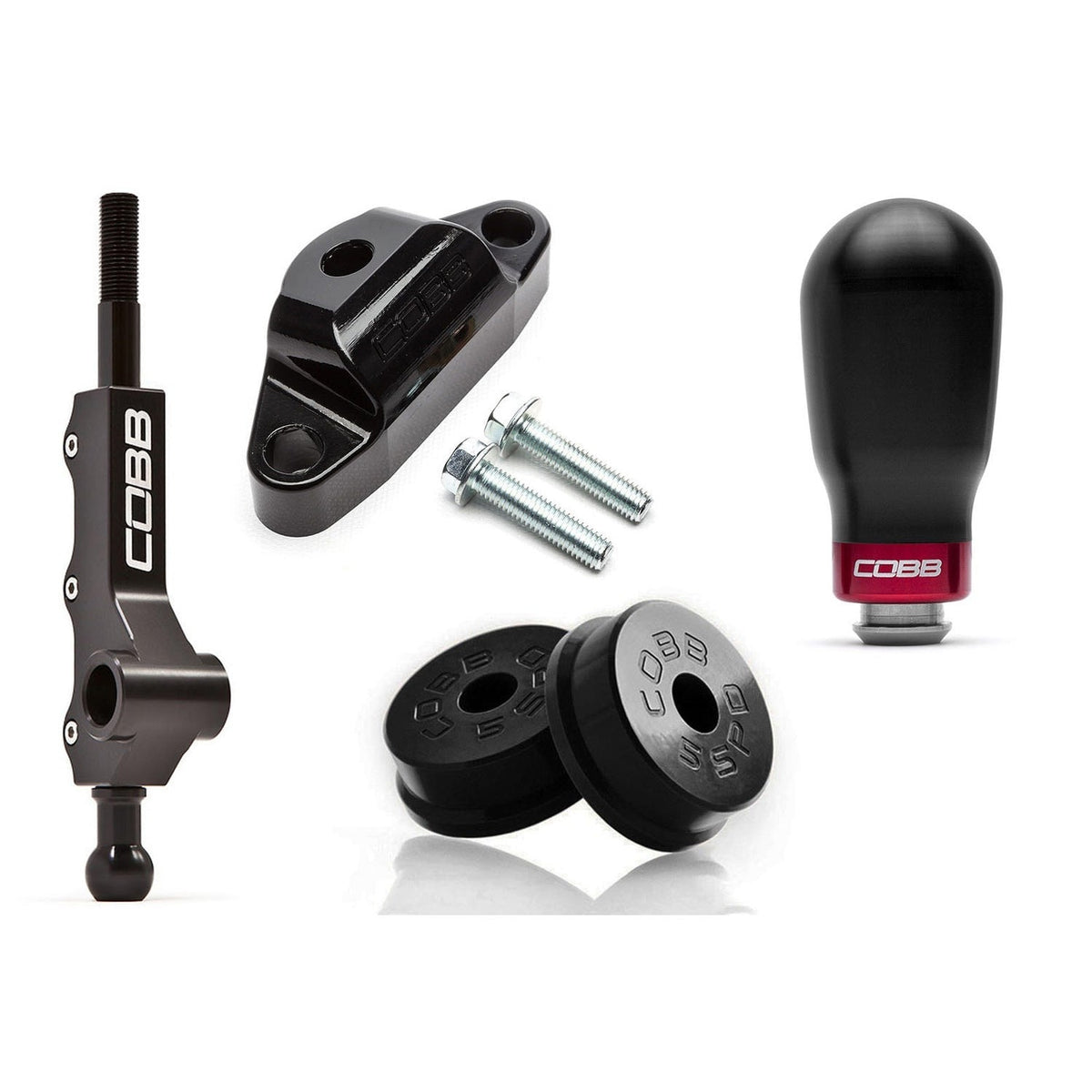 Cobb Stg 1+ Drivetrain Package w/ Factory Short Shifter (Tall Weighted Knob) - Black - 2002-2007 Subaru WRX 5MT