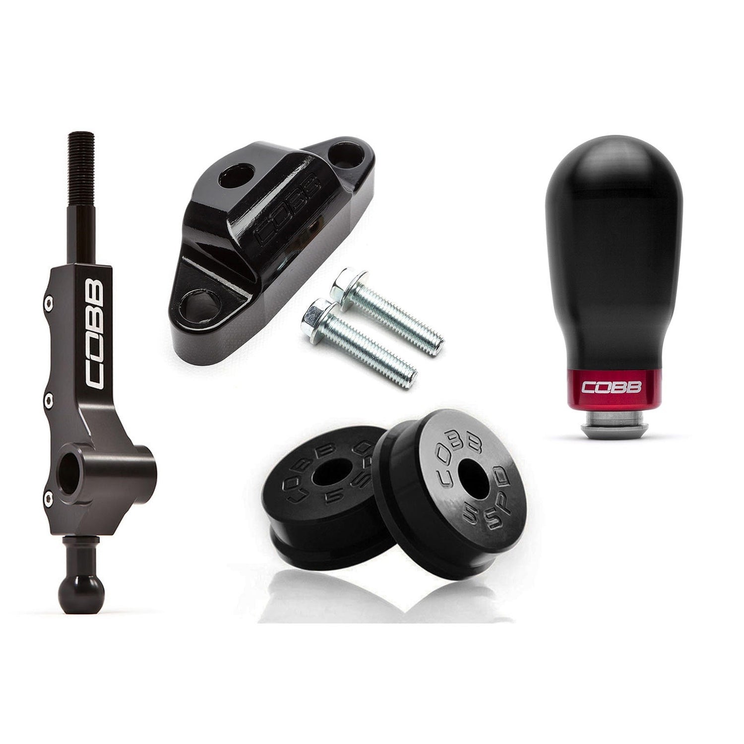 Cobb Stg 1+ Drivetrain Package w/ Factory Short Shifter (Tall Weighted Knob) - Black - 2002-2007 Subaru WRX 5MT